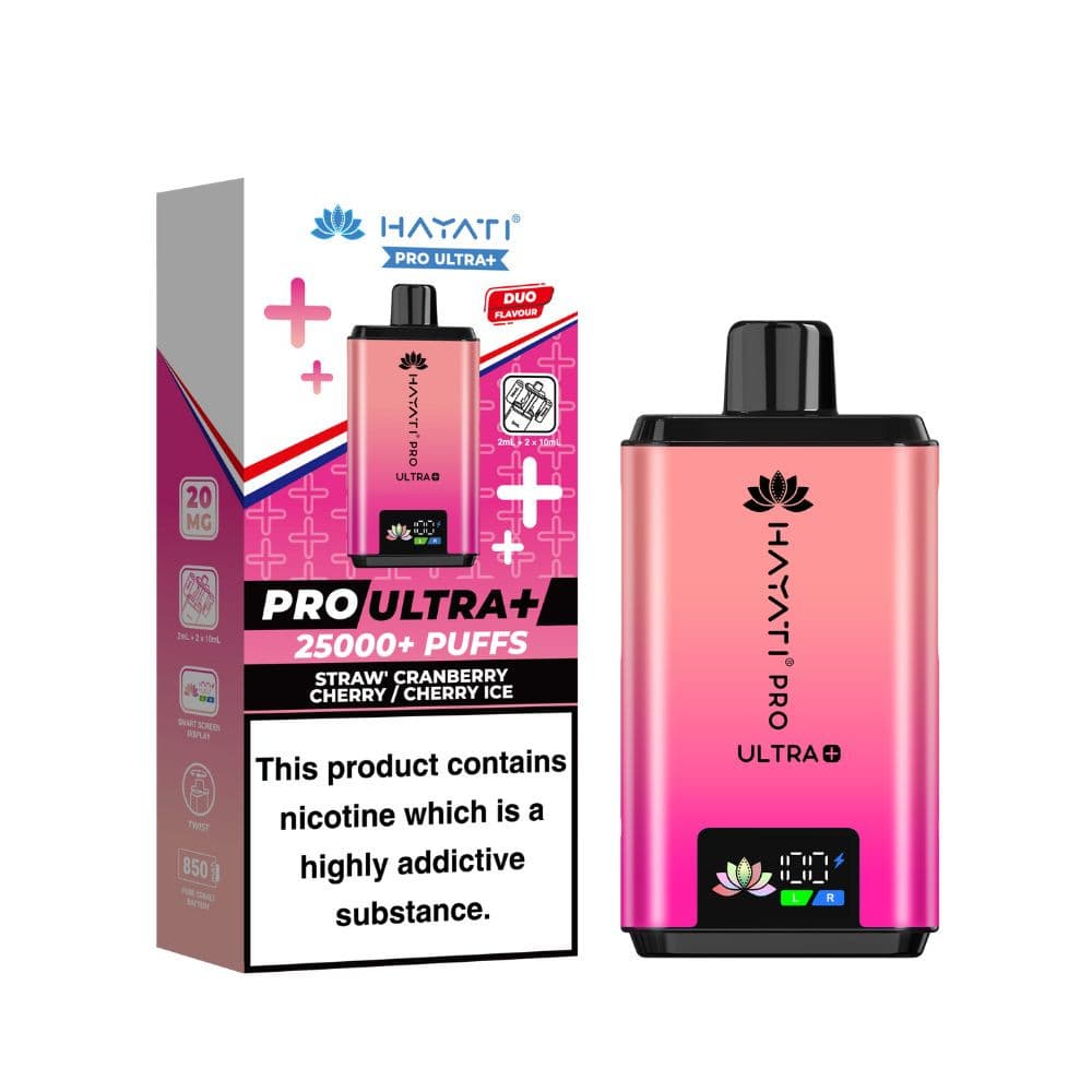  Strawberry Cranberry Cherry/ Strawberry Dragonfruit Hayati Pro Ultra Plus 25k Box of 5