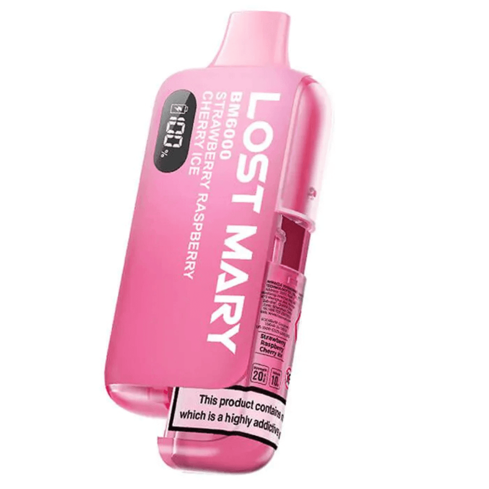  Strawberry Raspberry Cherry Ice Lost Mary Bm6000 Vape Kit Box of 5