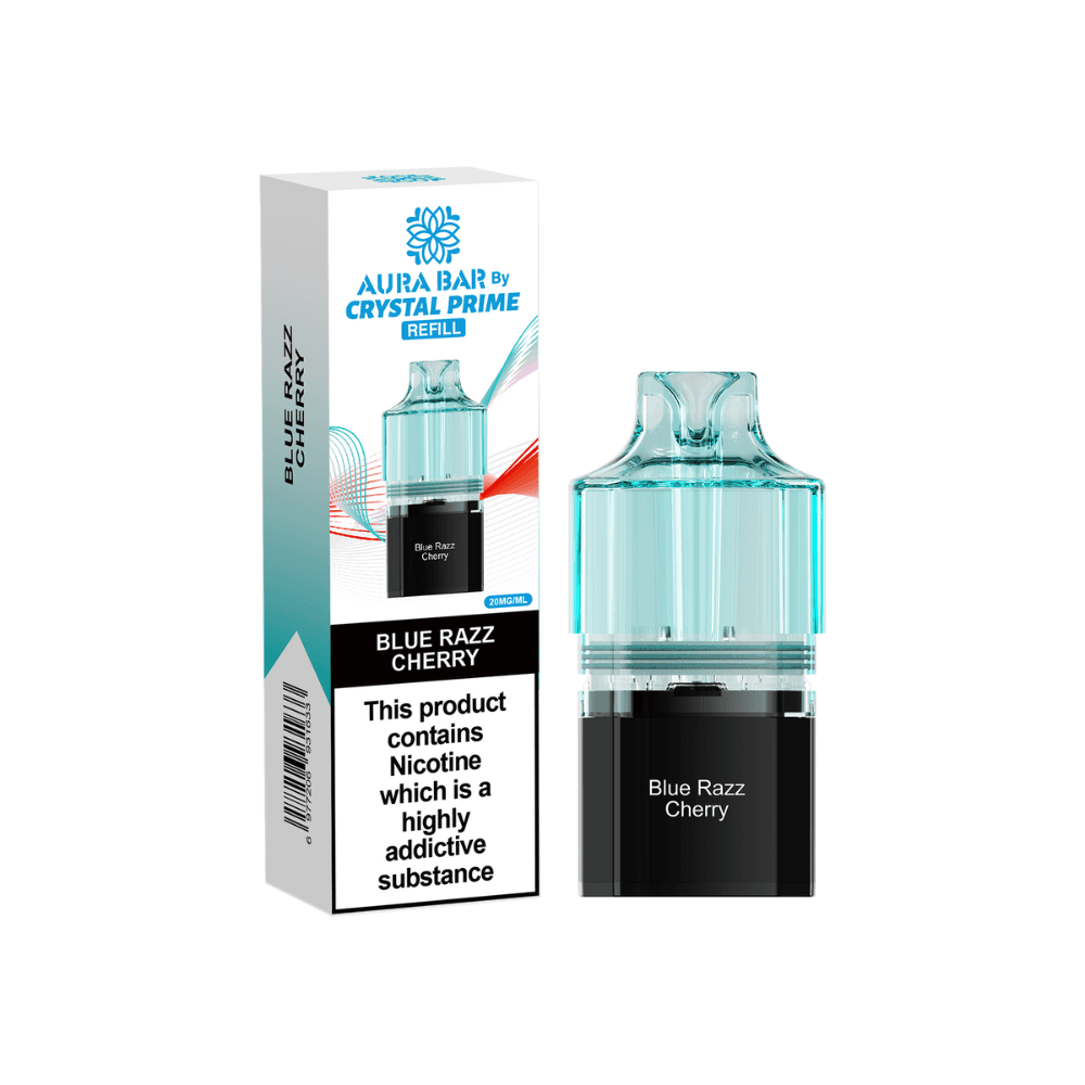  Blue Razz Cherry Crystal Prime Aura Bar 10k Pods Pack of 5