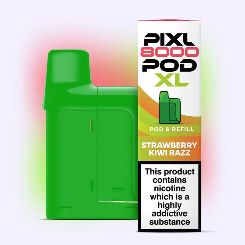  Strawberry Kiwi Razz Pixl 8000 Refill Pods Pack of 5