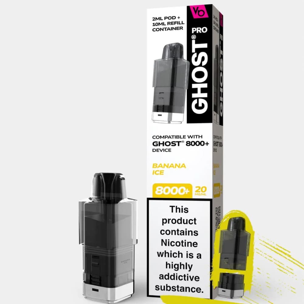  Banana Ice Ghost Pro 8000 Refill Pods Pack of 5