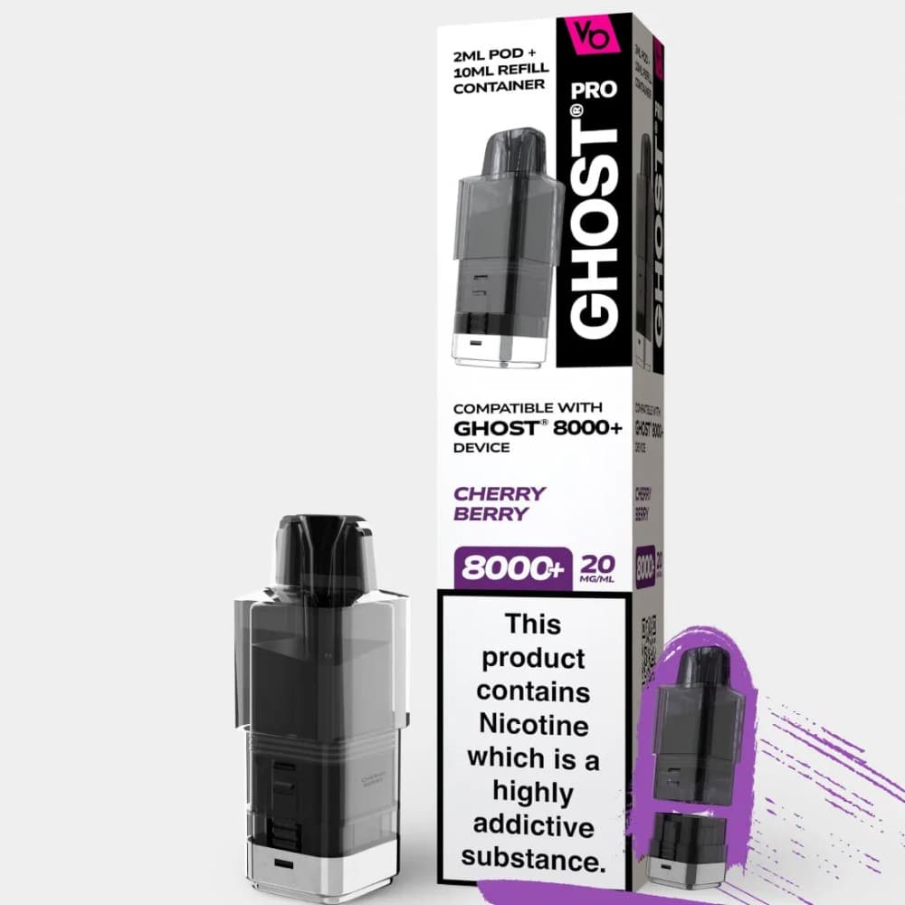  Cherry Berry Ghost Pro 8000 Refill Pods Pack of 5