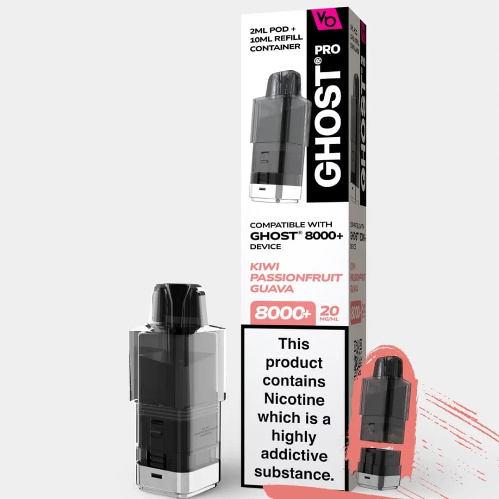  Kiwi Passionfruit Guava Ghost Pro 8000 Refill Pods Pack of 5