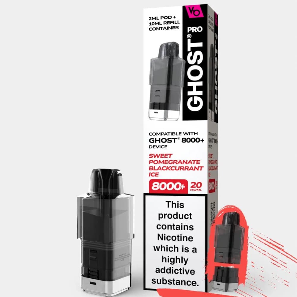  Sweet Pomegranate Blackcurrant Ice Ghost Pro 8000 Refill Pods Pack of 5