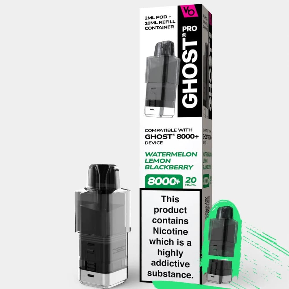  Watermelon Lemon Blackberry Ghost Pro 8000 Refill Pods Pack of 5