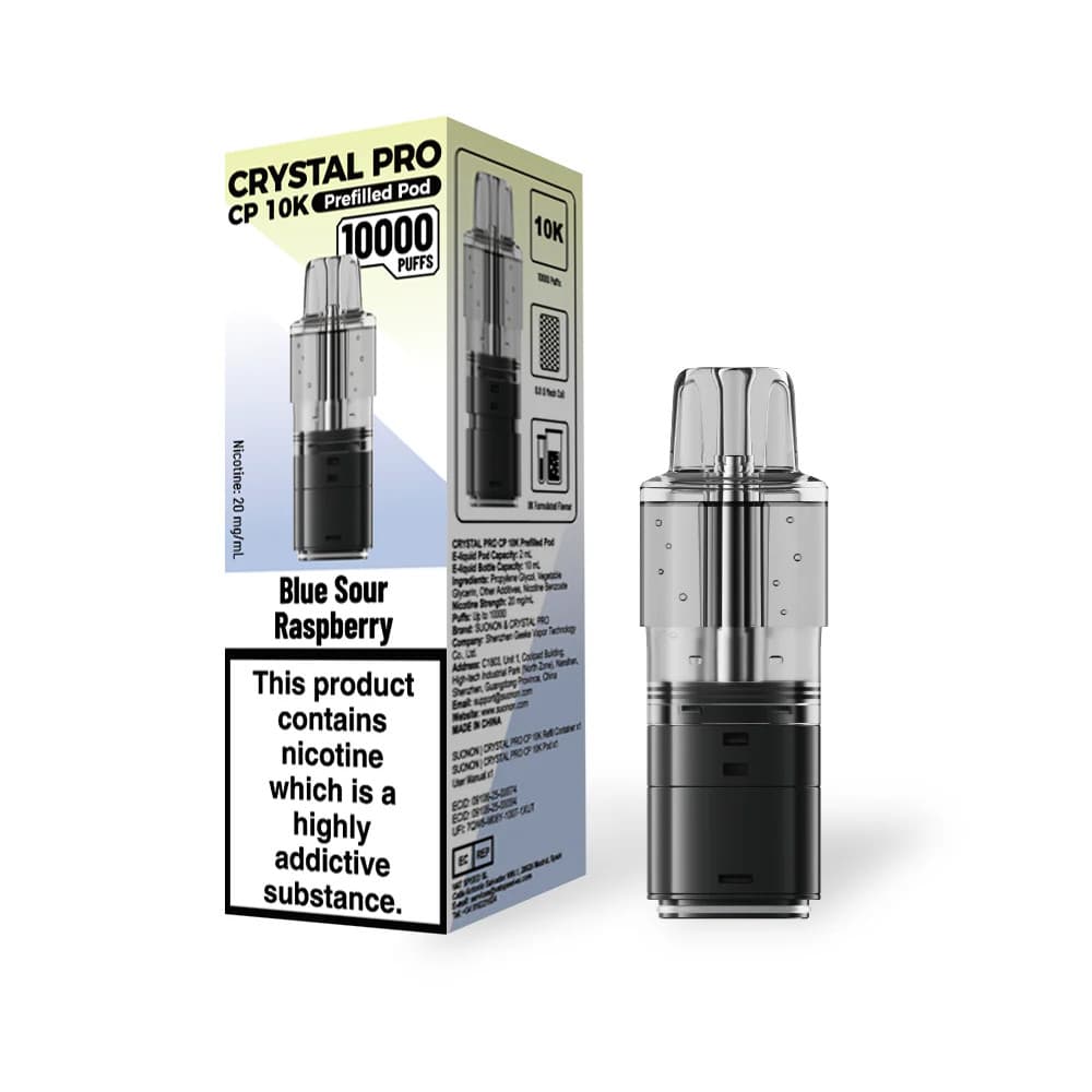  Blue Sour Raspberry Crystal Pro CP 10k Refill Pods Pack of 5