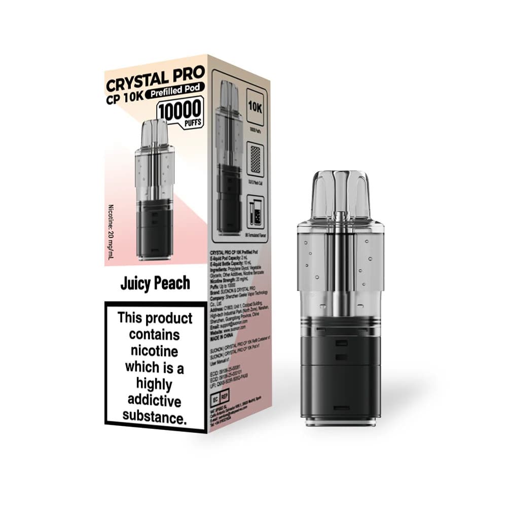  Juicy Peach Crystal Pro CP 10k Refill Pods Pack of 5