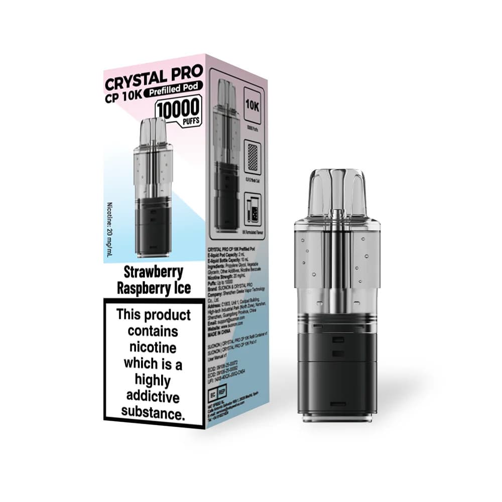  Strawberry Raspberry Ice Crystal Pro CP 10k Refill Pods Pack of 5
