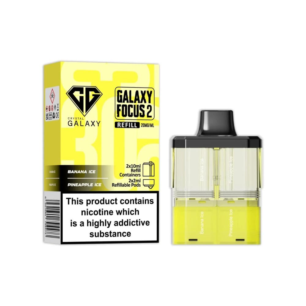  Banana Ice / Pineapple Ice Crystal Galaxy 30k Focus 2 Pods Pack of 5