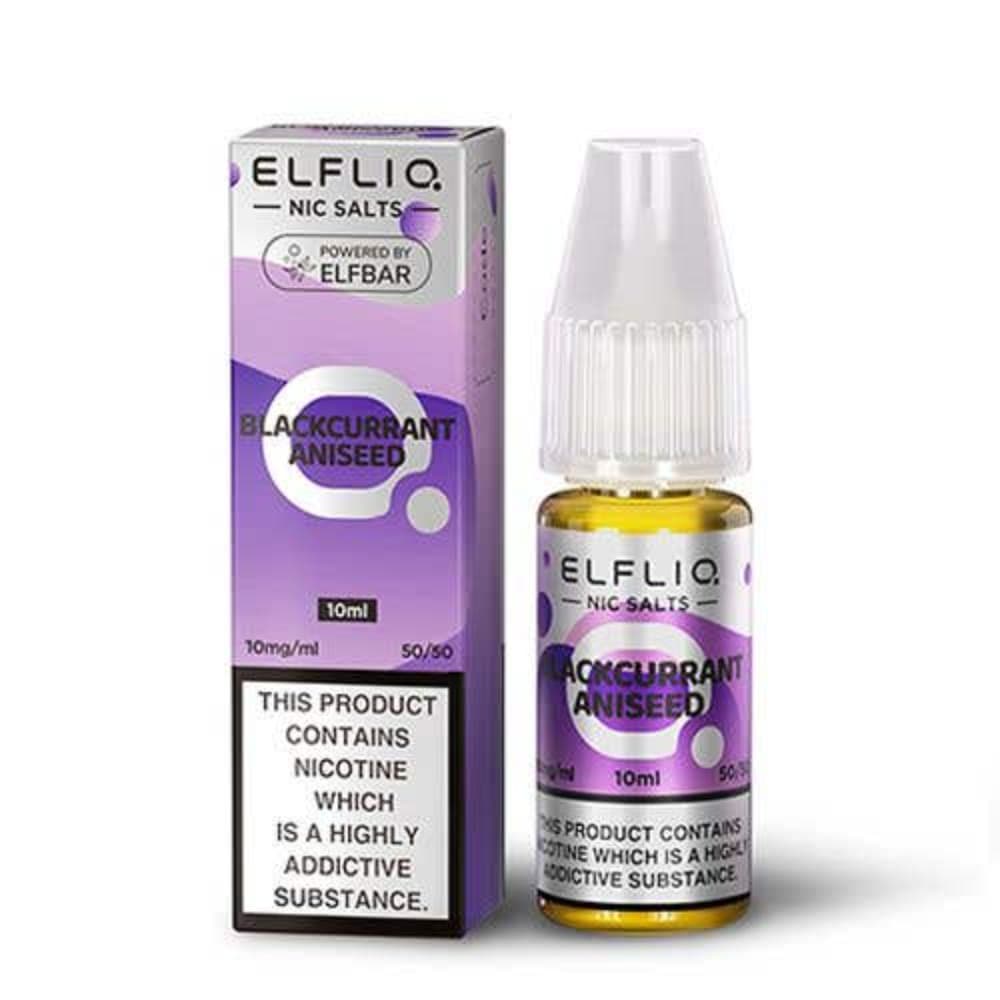  Blackcurrant Aniseed / 20mg Elf Bar Elfliq Nic Salt E-Liquids 10ml Box of 10