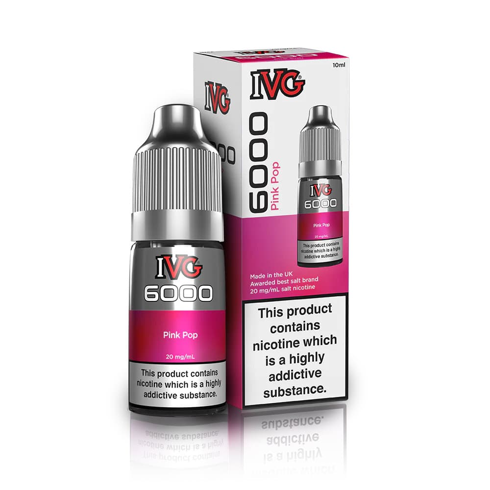  Pink Pop / 20mg IVG 6000 Nic Salts e liquids 10ml Box of 10