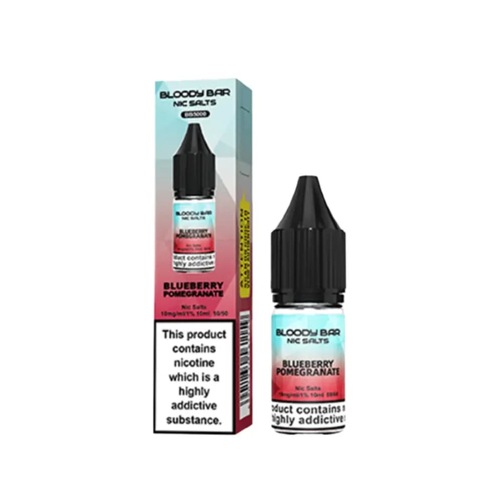  Blueberry Pomegranate / 10mg Bloody Bar Nic Salts e liquids 10ml Box of 10