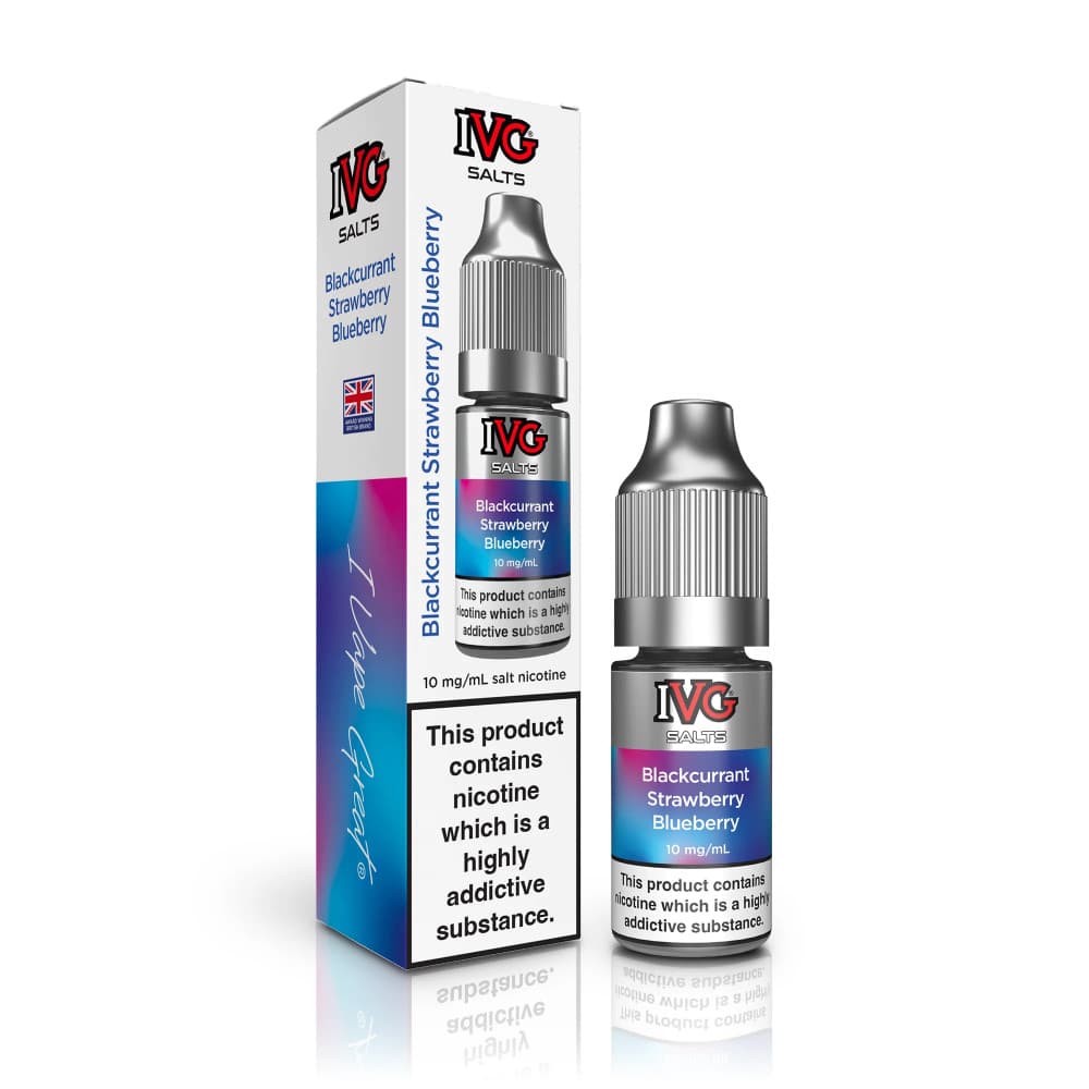  Blackcurrant Strawberry Blueberry / 20mg IVG Salt e liquids 10ml Box of 10
