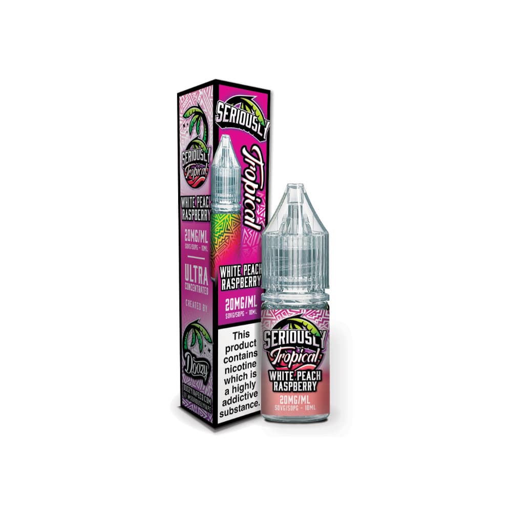  White Peach Raspberry / 10mg Doozy Serious Tropical Nic Salts e liquids 10ml Box of 10