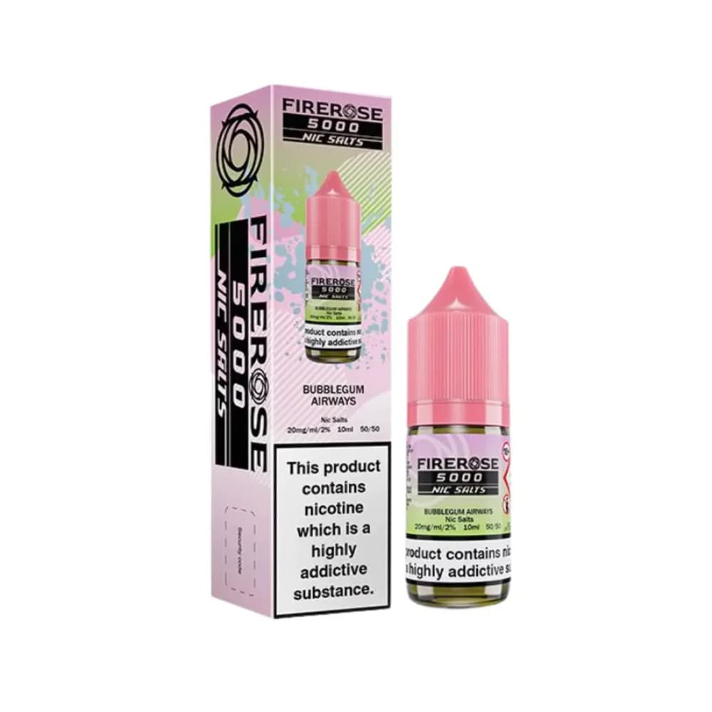  Bubblegum Airways / 20mg Firerose 5000 Nic Salts e liquids 10ml Box of 10