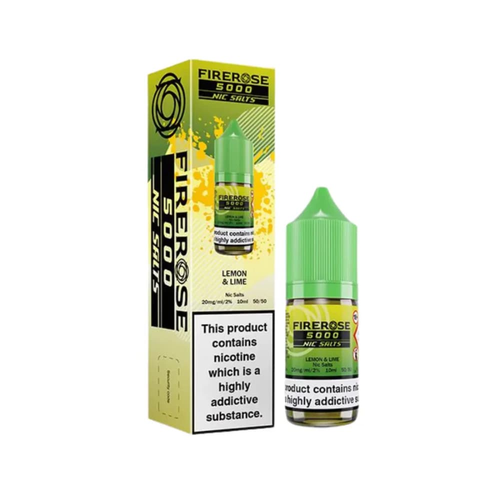  Lemon & Lime / 10mg Firerose 5000 Nic Salts e liquids 10ml Box of 10