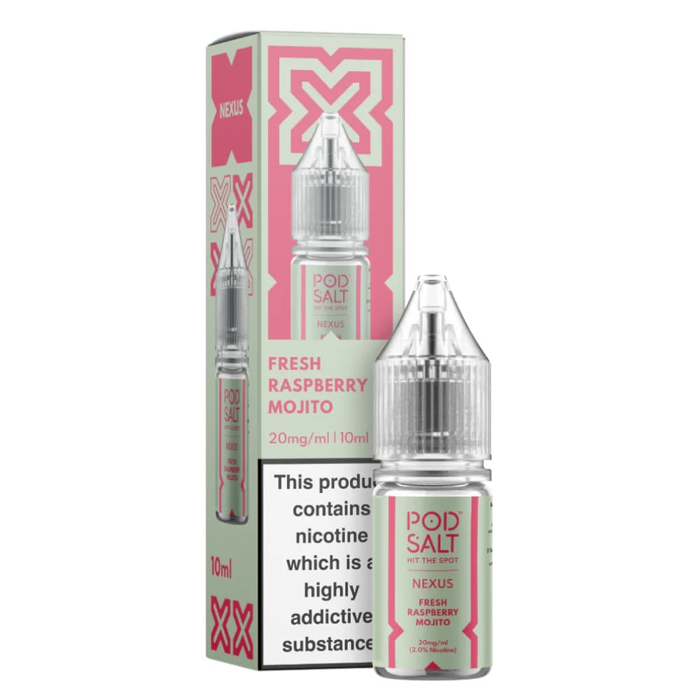  Fresh Raspberry Mojito / 10mg Pod Salt Nexus e liquids 10ml Box of 10