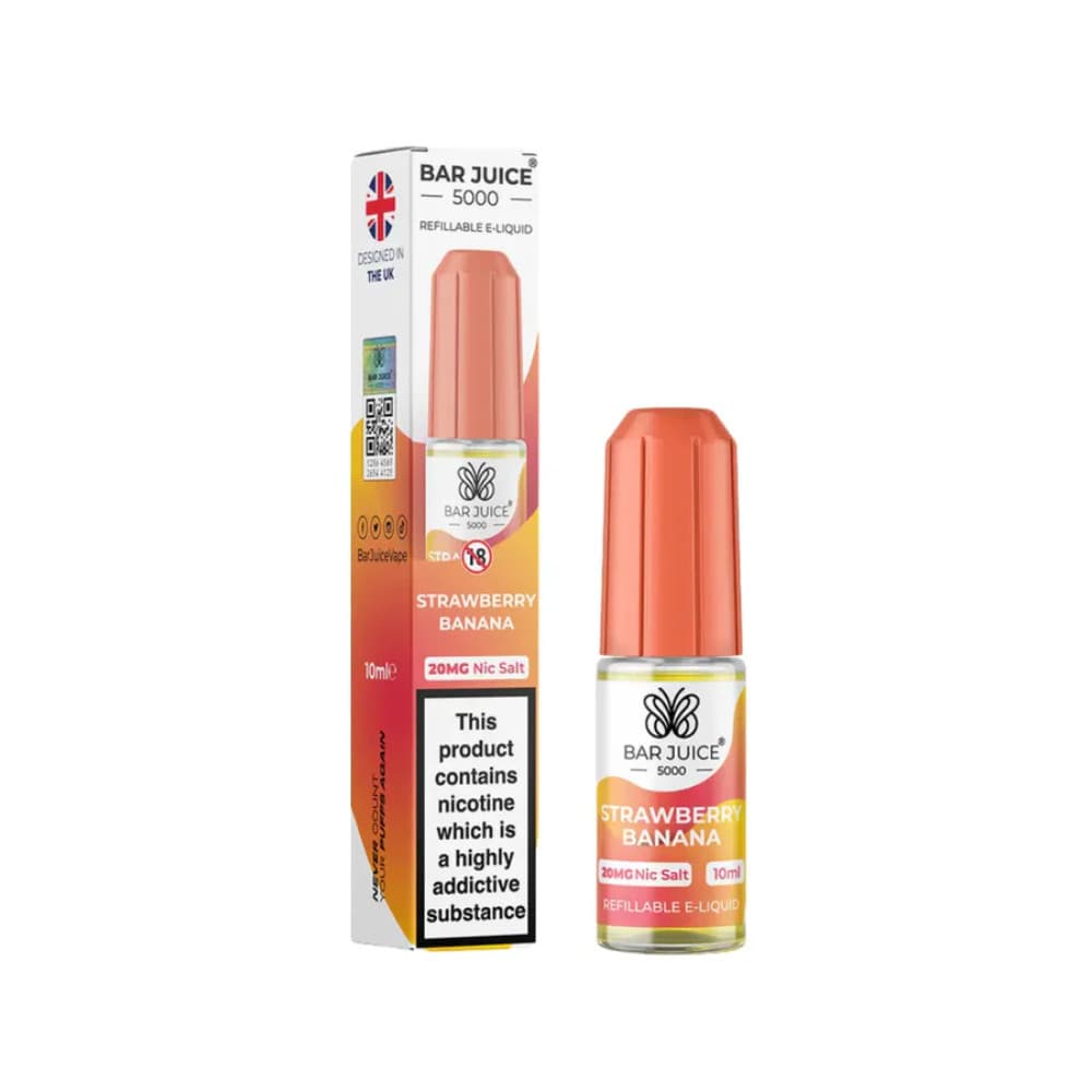  Strawberry Banana / 20mg Bar Juice Nic Salts E-Liquids 10ml Box of 10