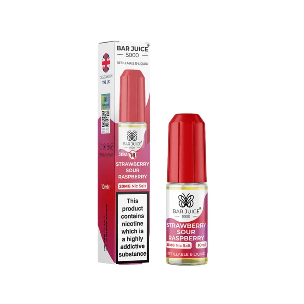  Strawberry Sour Raspberry / 20mg Bar Juice Nic Salts E-Liquids 10ml Box of 10