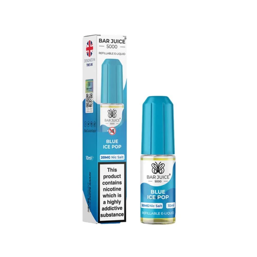  Blue Ice Pop / 20mg Bar Juice Nic Salts E-Liquids 10ml Box of 10