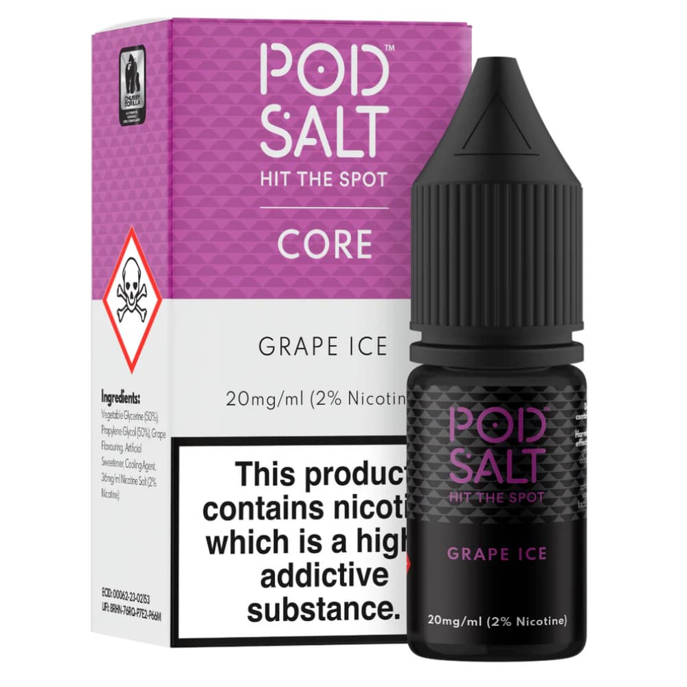  Grape Ice / 11mg Pod Salt Core Nic Salts e liquids 10ml Box of 5