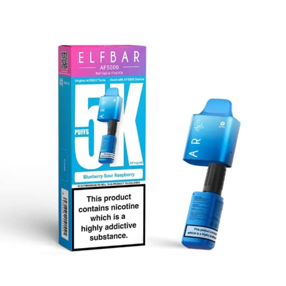  Blueberry Sour Raspberry Elf bar AF5000 Refill Pods Pack of 5