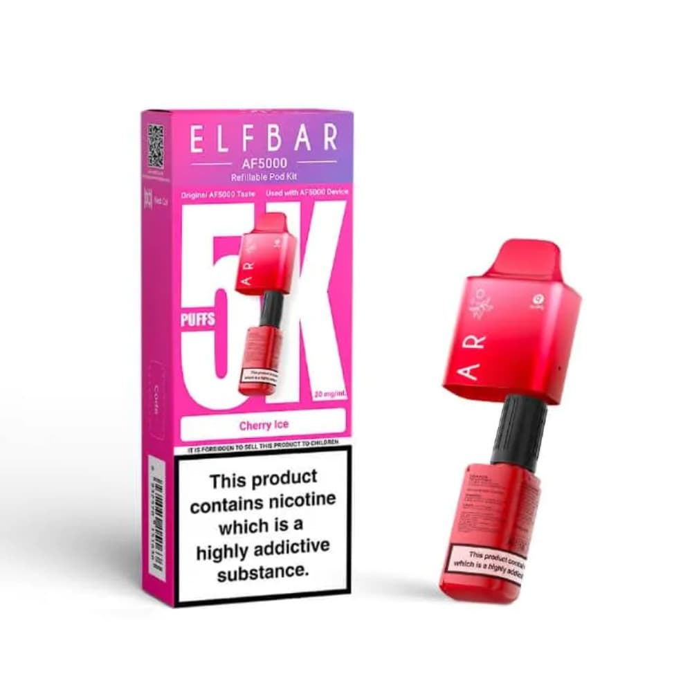  Cherry Ice Elf bar AF5000 Refill Pods Pack of 5