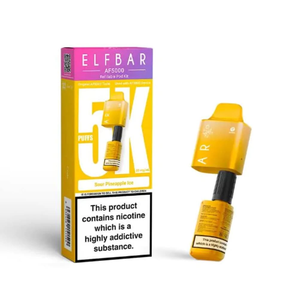  Sour Pineapple Ice Elf bar AF5000 Refill Pods Pack of 5