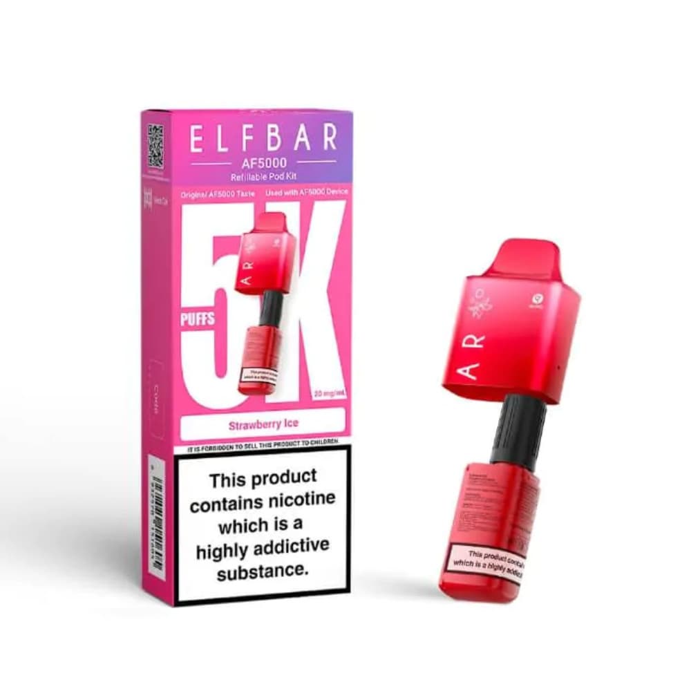  Strawberry Ice Elf bar AF5000 Refill Pods Pack of 5