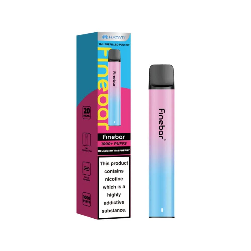  Blueberry Raspberry Hayati Finebar 1000 Vape Kit Box of 10