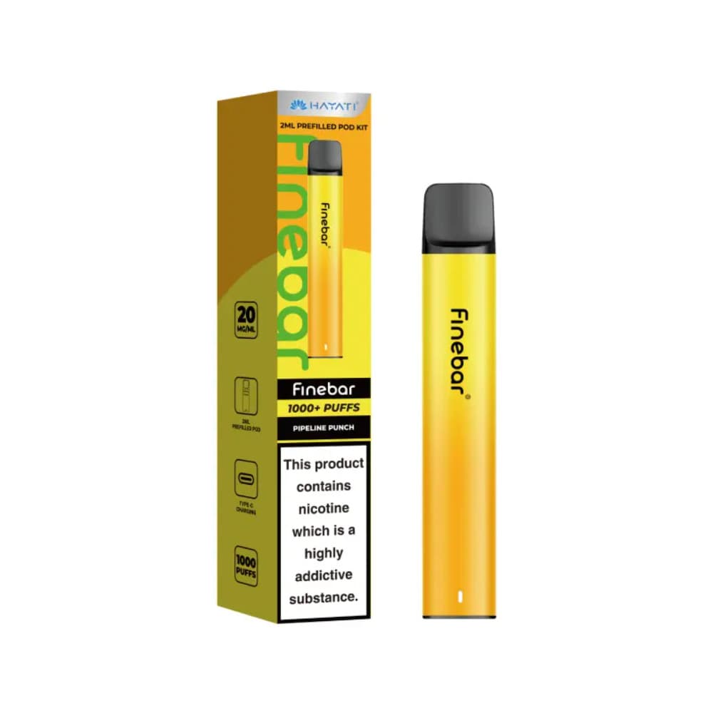  Pipeline Punch Hayati Finebar 1000 Vape Kit Box of 10